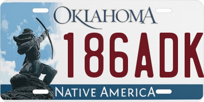 OK license plate 186ADK