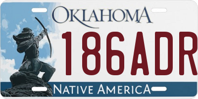 OK license plate 186ADR