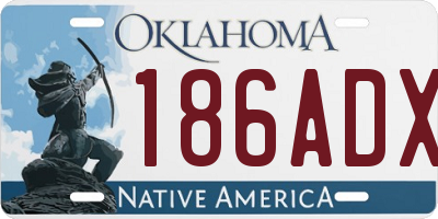 OK license plate 186ADX