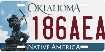 OK license plate 186AEA