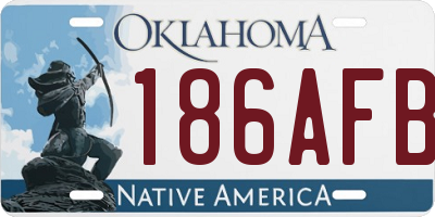 OK license plate 186AFB