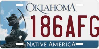 OK license plate 186AFG