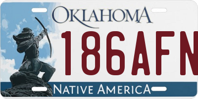 OK license plate 186AFN