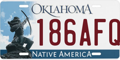 OK license plate 186AFQ