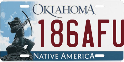 OK license plate 186AFU