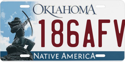 OK license plate 186AFV
