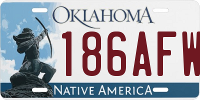 OK license plate 186AFW