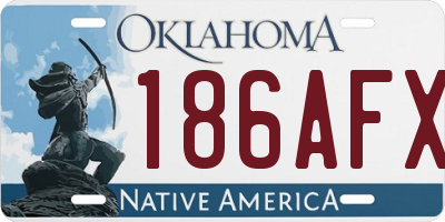 OK license plate 186AFX