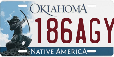 OK license plate 186AGY