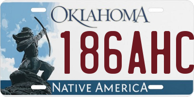 OK license plate 186AHC