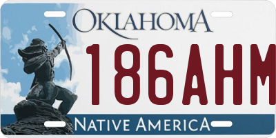 OK license plate 186AHM