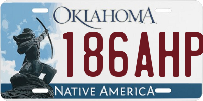 OK license plate 186AHP