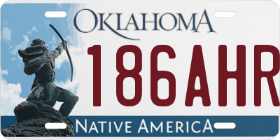 OK license plate 186AHR