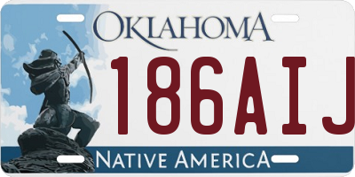 OK license plate 186AIJ