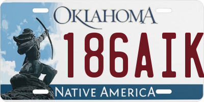 OK license plate 186AIK