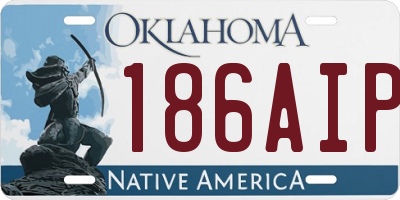 OK license plate 186AIP