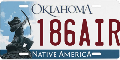 OK license plate 186AIR