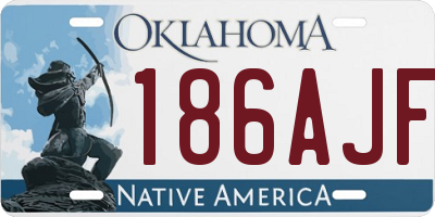 OK license plate 186AJF