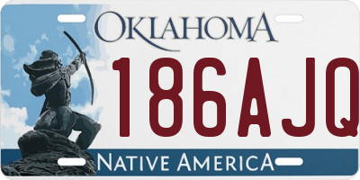 OK license plate 186AJQ