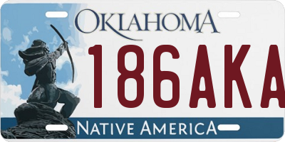 OK license plate 186AKA