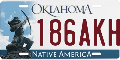 OK license plate 186AKH