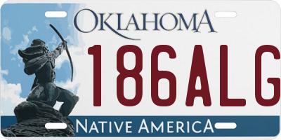 OK license plate 186ALG
