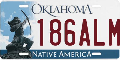 OK license plate 186ALM