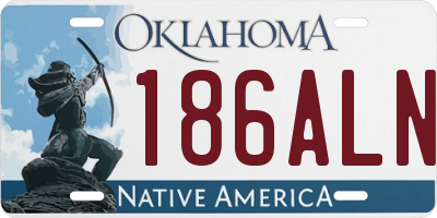 OK license plate 186ALN