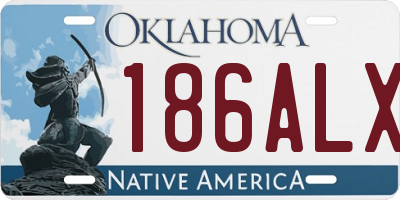 OK license plate 186ALX