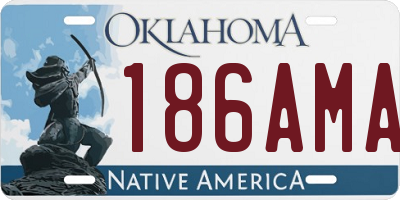 OK license plate 186AMA