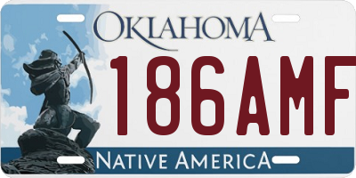 OK license plate 186AMF
