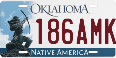 OK license plate 186AMK