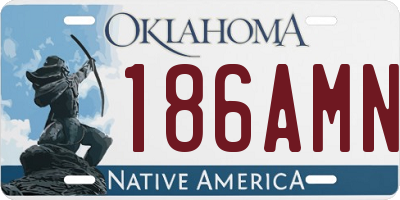 OK license plate 186AMN