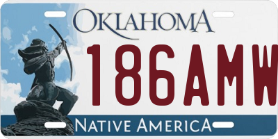OK license plate 186AMW