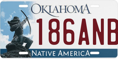 OK license plate 186ANB