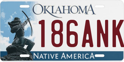 OK license plate 186ANK