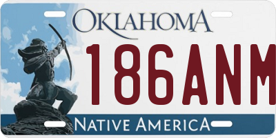 OK license plate 186ANM