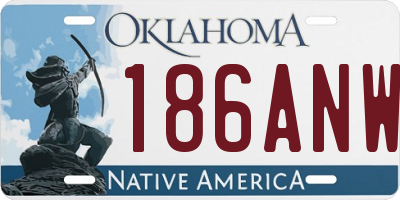 OK license plate 186ANW