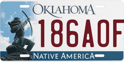 OK license plate 186AOF