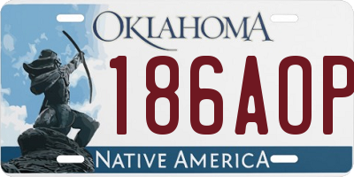 OK license plate 186AOP