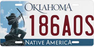 OK license plate 186AOS
