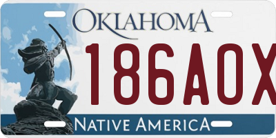 OK license plate 186AOX