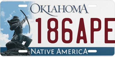 OK license plate 186APE
