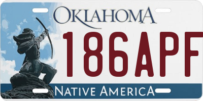 OK license plate 186APF