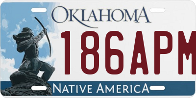 OK license plate 186APM