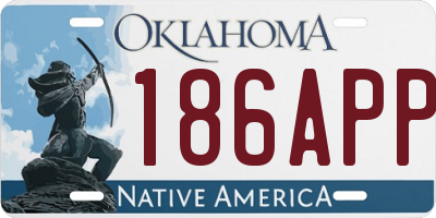 OK license plate 186APP