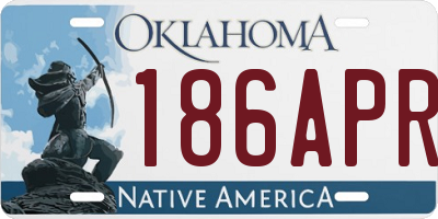 OK license plate 186APR