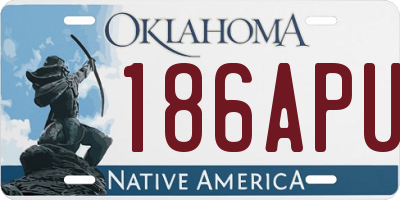OK license plate 186APU