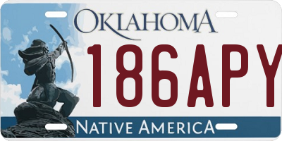 OK license plate 186APY