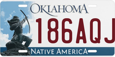 OK license plate 186AQJ